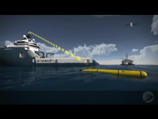 Подводный необитаемый аппарат (пна) роботизированный bluefin robotics 3d animation