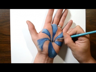 Trick art on hand cool 3d hole optical illusion