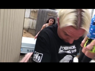 James ellsworth piledrives girl on washing machine!