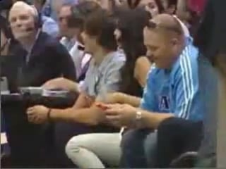 Ashley vanessa zac and corbin signing balls on nba playoff