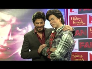 Shah rukh khan promotes new movie using waxwork double in london