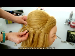Romantic hairstyle with french waterfall braid hairstyles for long hair