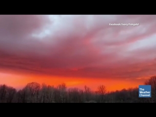 Молнии на рассвете в штате нью йорк, 17 марта 2016 г