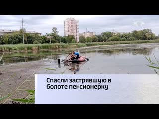 Спасатели достали из болота пенсионерку