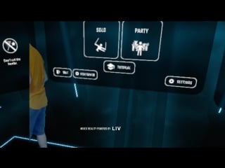 Playing beat saber in mixed reality its like jedi light saber guitar hero!