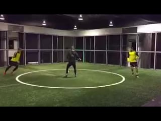 Marco reus, lukasz piszczek und erik durm in footbonaut