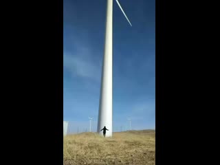 Wind turbines are pretty big (human for scale)