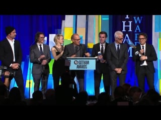 Emmy rossum presents the cast of spotlight with a special jury prize gotham award for the ensemble performance at the ifp gotham