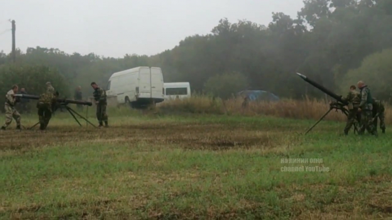 Ополчение новороссии произвели огонь из шайтан труба