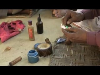 See how an indian sadhu presses weed and makes his chillum mp4