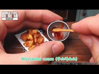 미니어쳐 진짜요리!! 반반치킨!! (맛봄ㅋㅋ) miniature real cooking fried chicken