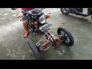 Homemade reverse trike honda gl 160 solo (indonesia)