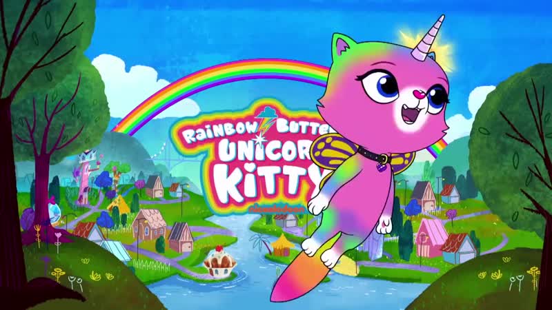 Радужная бабочковая единорожная кошка