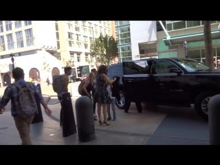 Abigail spencer walking arround at san diego comic con in san diego