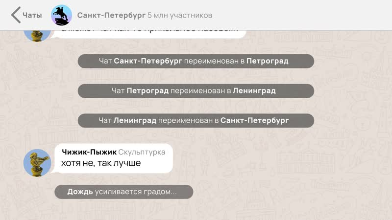 Петербургский чат дождь, музеи, котики