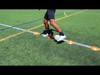 Individual soccer cone dribbling drills backwaards and lateral dribbling impr