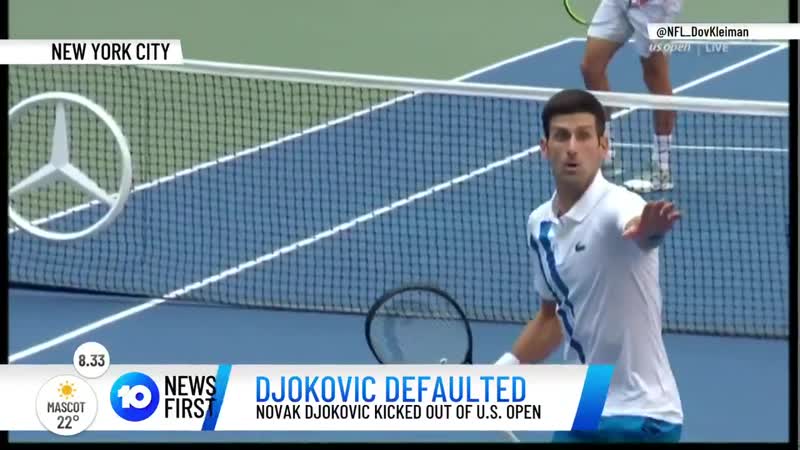 Первую ракетку мира джоковича дисквалифицировали за неспортивное поведение на us open он попал мячом в судью