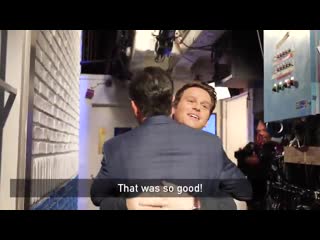 Jonathan groff backstage at the late show with stephen colbert