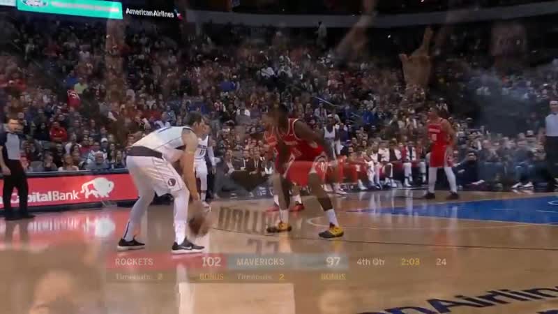 Luka doncic takes over in 4q and hits clutch step back against houston rockets