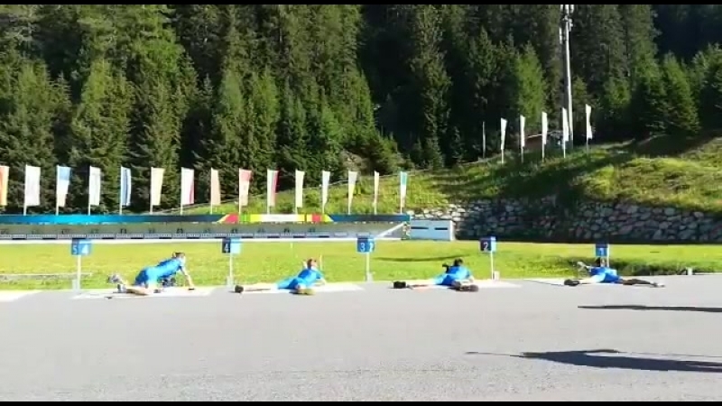 Летняя тренироа итальянских биатлонистов