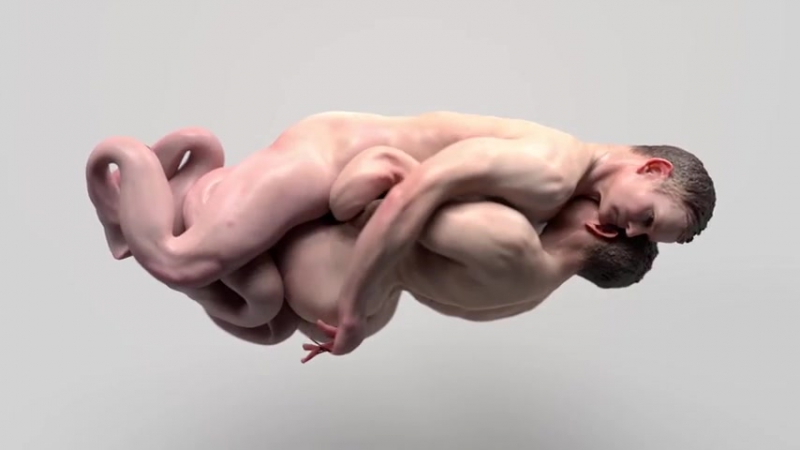 Симуляция столкновения двух мужиков