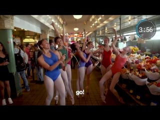 Sls teen ballerinas in a chaotic 10 minute photo challenge at seattles pike place ma