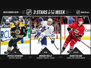 Bergeron earns first star of week oct 15, 2018