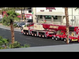 Heavy cranes leaving conexpo las vegas 🔴 big cleanout at convention center #2dream machines1077