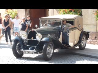 Bugatti type 49 cabriolet start up great old sound! [hd]