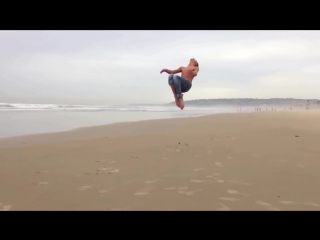 Jordan thomas tumbling on the beach