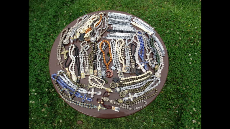 Чётки из эпоксидной смолы и бильярдного шара