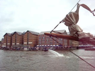 Video, water sports, flyboarding, gloucester, gloucester docks, england, uk