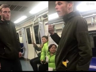 Chinese commuters confront foreigner smoking on beijing subway
