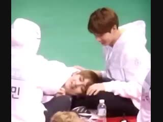 This vid of taehyung lying on top of jungkooks leg while kook looks at him with that fond smile on his face still gets me, theyr