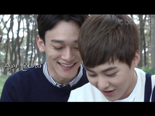 [video] 160428 chen & xiumin @ "trip without manager" behind the scenes