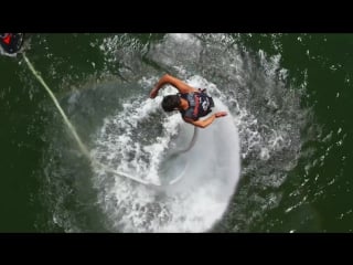 Human water catapult 55 foot launch! in 4k