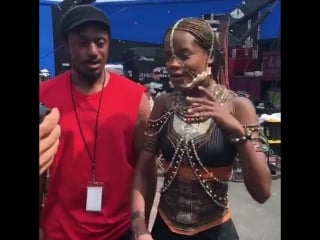 I didn’t know my blackpanther team were doing #bts videos and pics 😩 so here’s part 3 of mc baby underbite bars