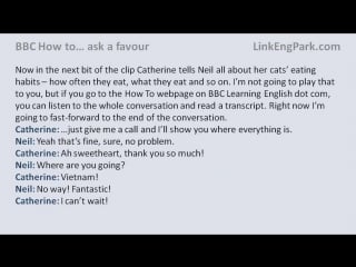 Bbc how to ask a favour (transcript video)