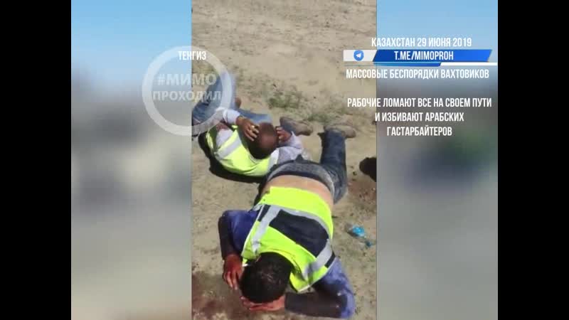 Массовые беспорядки в тенгизе казахи избивают арабов гастарбайтеров казахстан