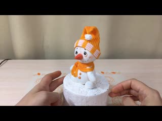 Лепим снеговика из мастики ( fondant snowman tutorial, schneemann aus fondant tu