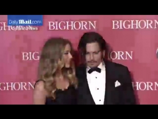 Johnny depp and amber heard arrive at palm springs film fest