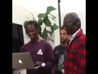 This video of travis scott vibing to best friend with young thug never fails to put a smile on my face