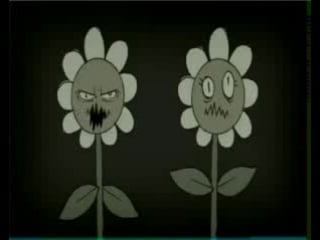 Psychodelic cartoon about flowers