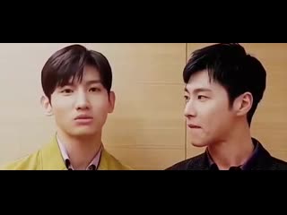 A cursed gif where yunho licks his lips and gives changmin the look its a loong slow lick of the lips too its