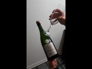 Woman shatters wine bottle with glass 984413