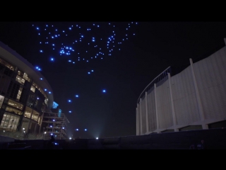 300 drones powered by intel with lady gaga created an american flag for her super bowl halftime show
