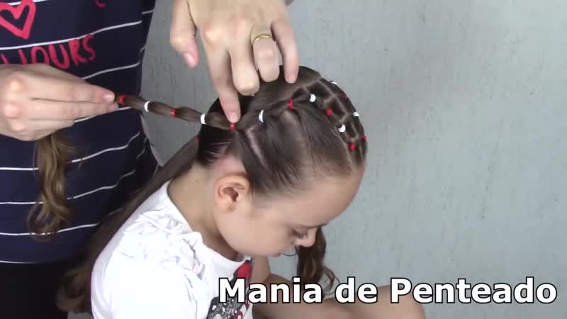 Penteado infantil fácil com ligas e amarração easy hairstyle with rubber band for girls
