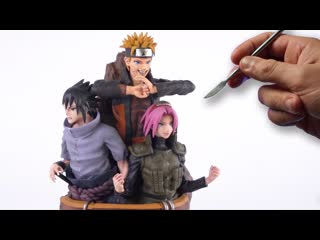 Sculpting naruto, sasuke sakura diorama naruto shippuden [ team 7 ]