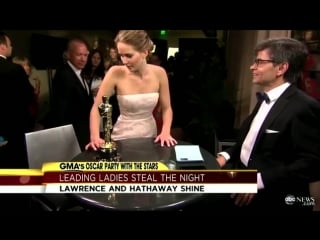 Jennifer lawrence, jack nicholson interruption makes waves after oscars; anne hathaway on big win
