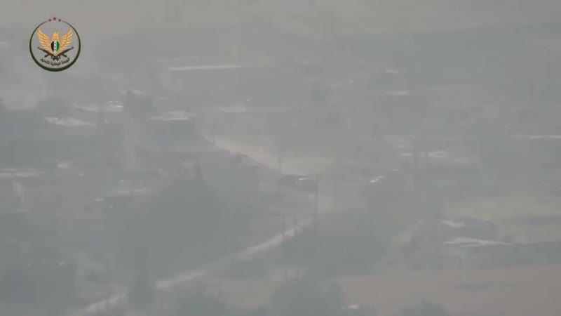 Syria nlf fired another kornet atgm, destroying a regime position with vehicle on huwayz front ghab plain nw hama